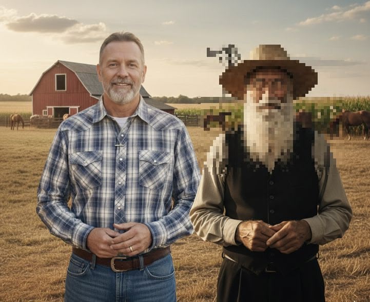 David Carter with Mennonite elder